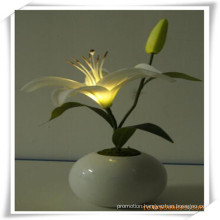 Small Lily LED Artificial Flowers with Ceramics Pot for Promotion